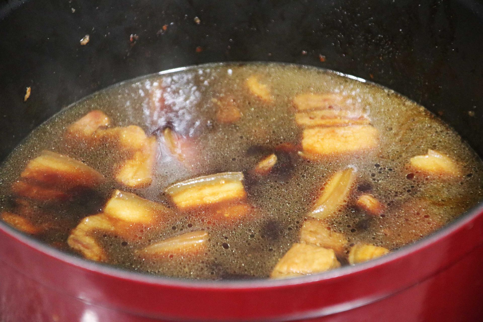 Adding Water To Pot With Pork Belly