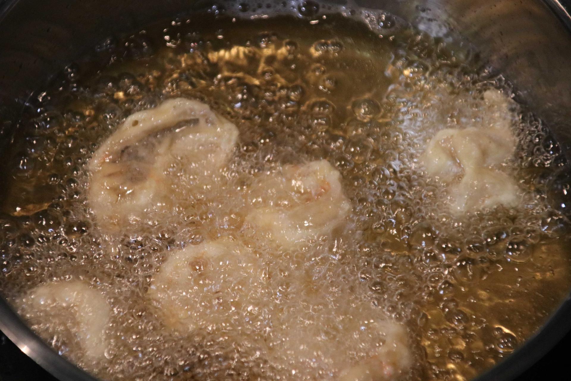 Deep-Frying the Shrimp