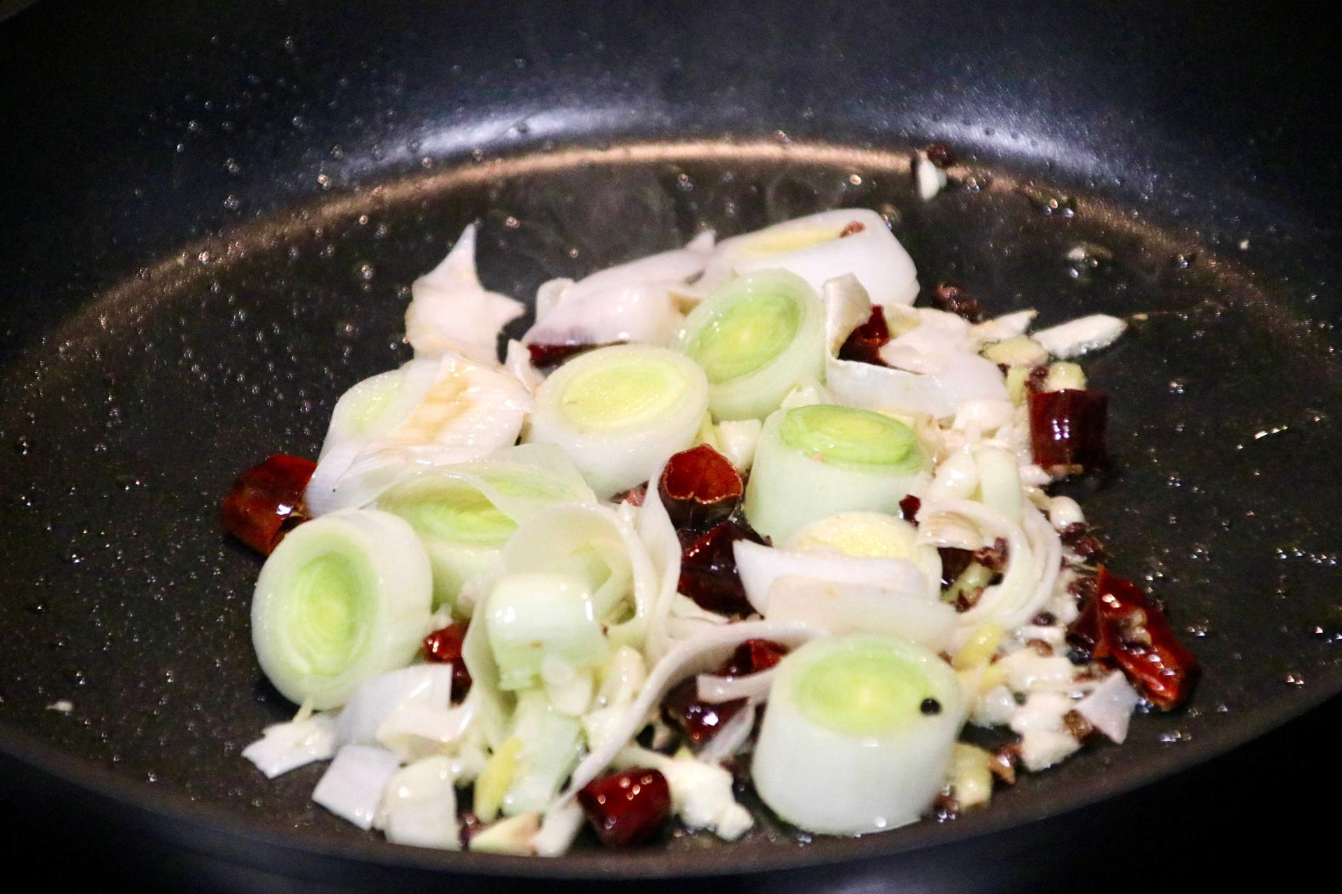 Stir-Frying the Base Ingredients